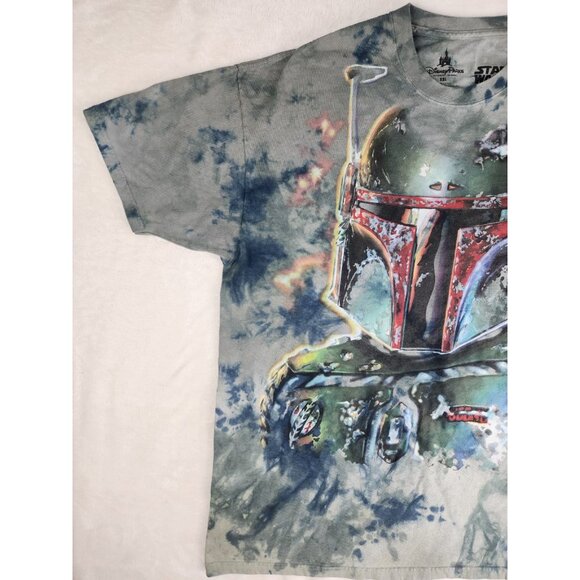 Star Wars Men's T-Shirt Boba Fett Disney Parks Tye Die Graphic Tee Size XXL - Picture 2 of 10